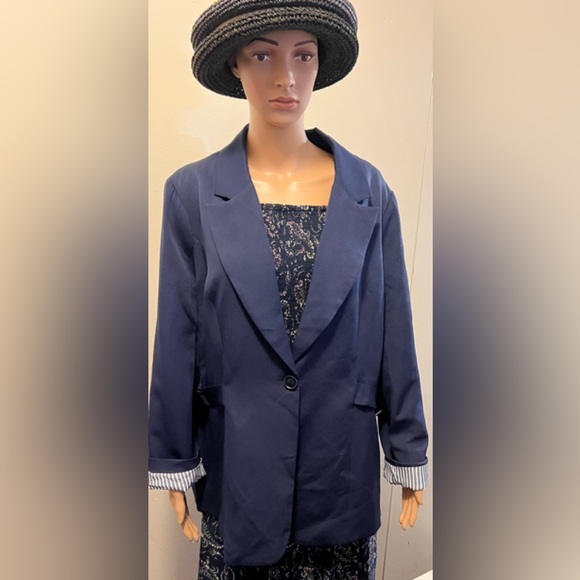 🆕 AGNES ORINDA WOMEN NAVY BLAZER (1X) NWT - Picture 6 of 6